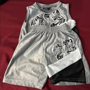 Kids' Silver and Black Jersey Set
